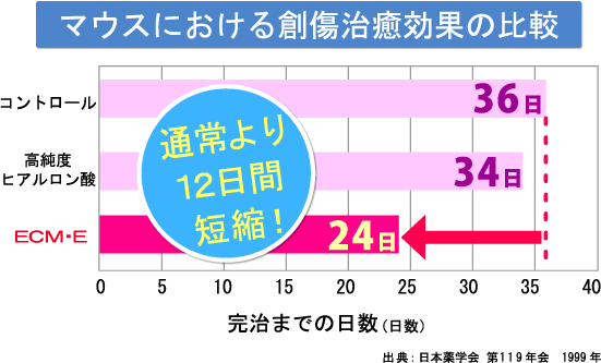 マウスにおける創傷治癒効果の比較